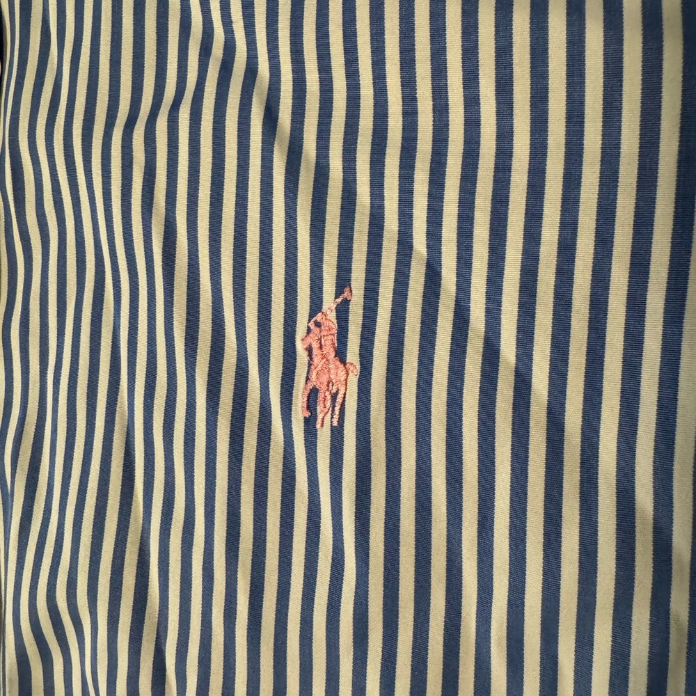 Ralph Lauren Blue and White Custom Fit Shirt
